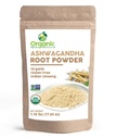 Poudre de racine d'Ashwagandha biologique - 1.10 lbs (17.64 oz)