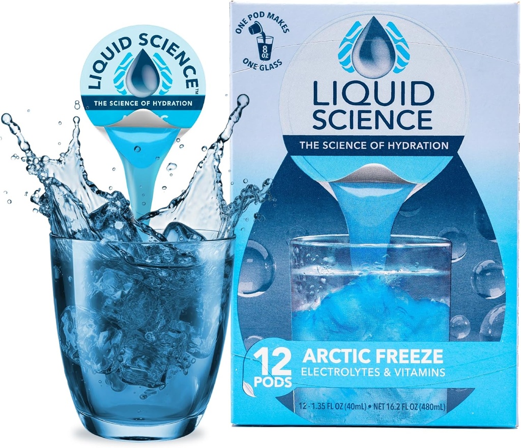 Java House Liquid Science Arctic Freeze singolo Serve Hydration Pods - Peel e Pour - Cool Blue Raspberry Hydration - Confezione di 12