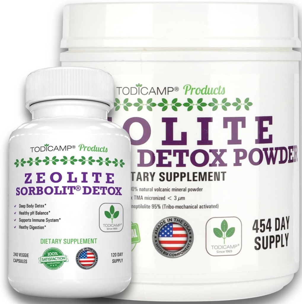 Zeolite Detox Pack Minimum 120 jours d'approvisionnement Capsules de zéolite et ensemble de poudre de zéolite