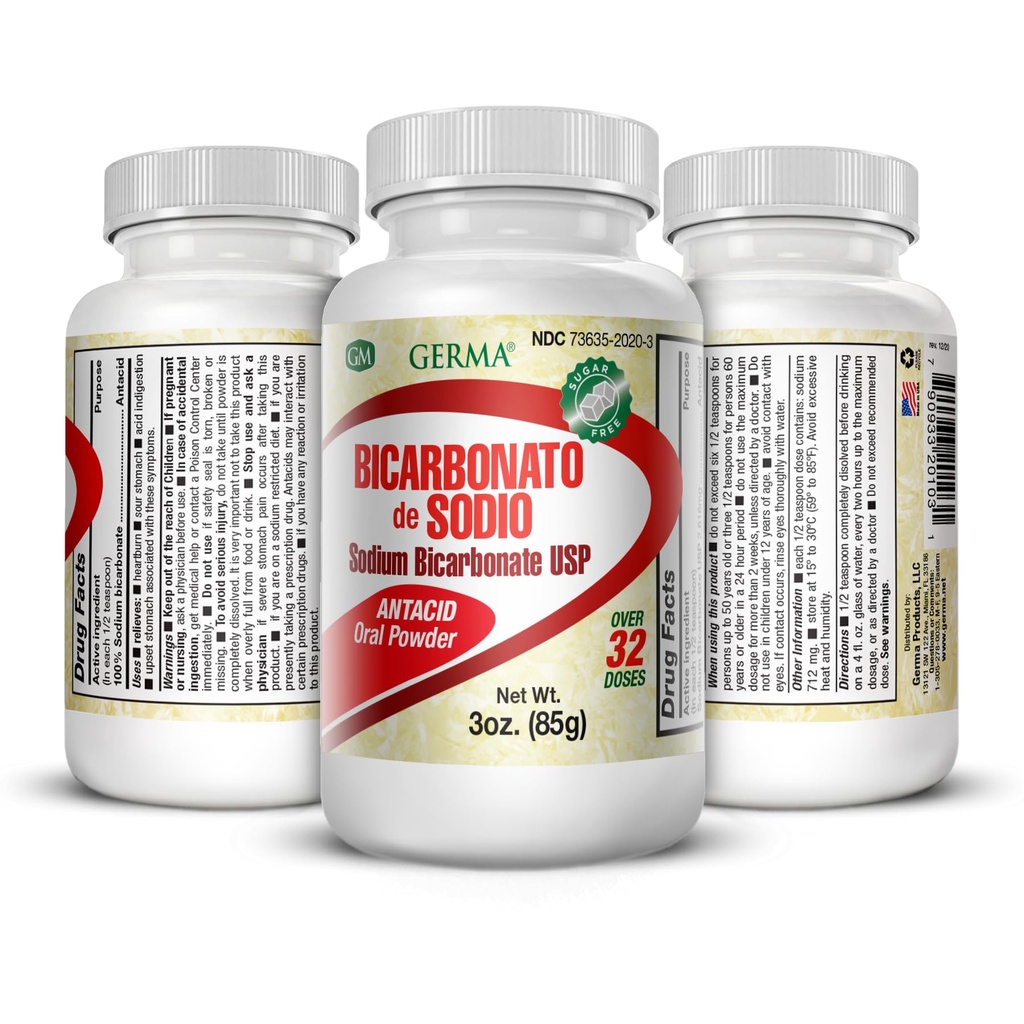 Bicarbonato di sodio USP 3oz polvere Bicarbonato de Soda 3-PACK