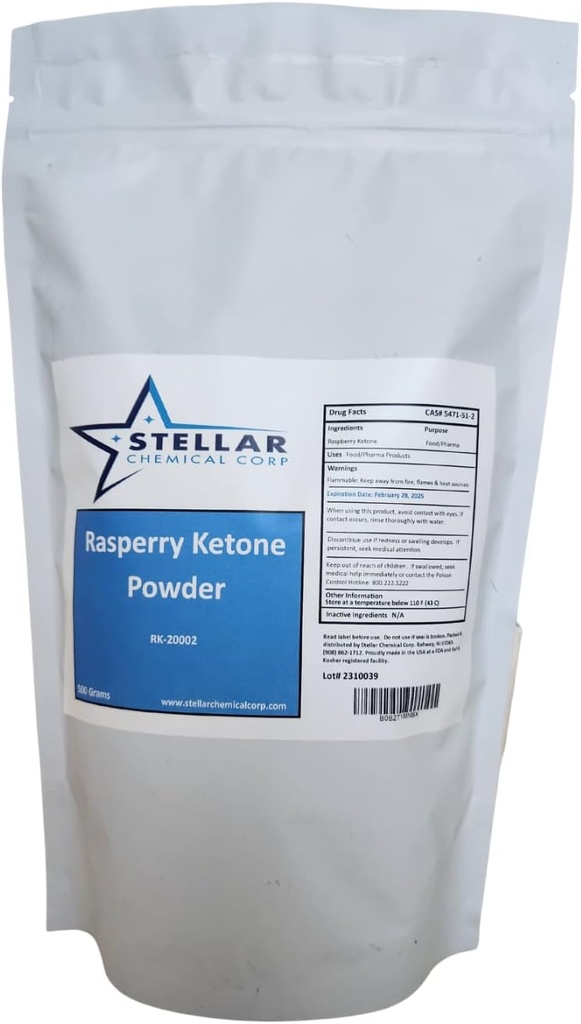 Himbeer Ketone Pulver ~~ 500 Gramm Nahrungsergänzungsmittel, Antioxidantien Unterstützung - Rein, Glutenfrei - 500mg pro Servieren