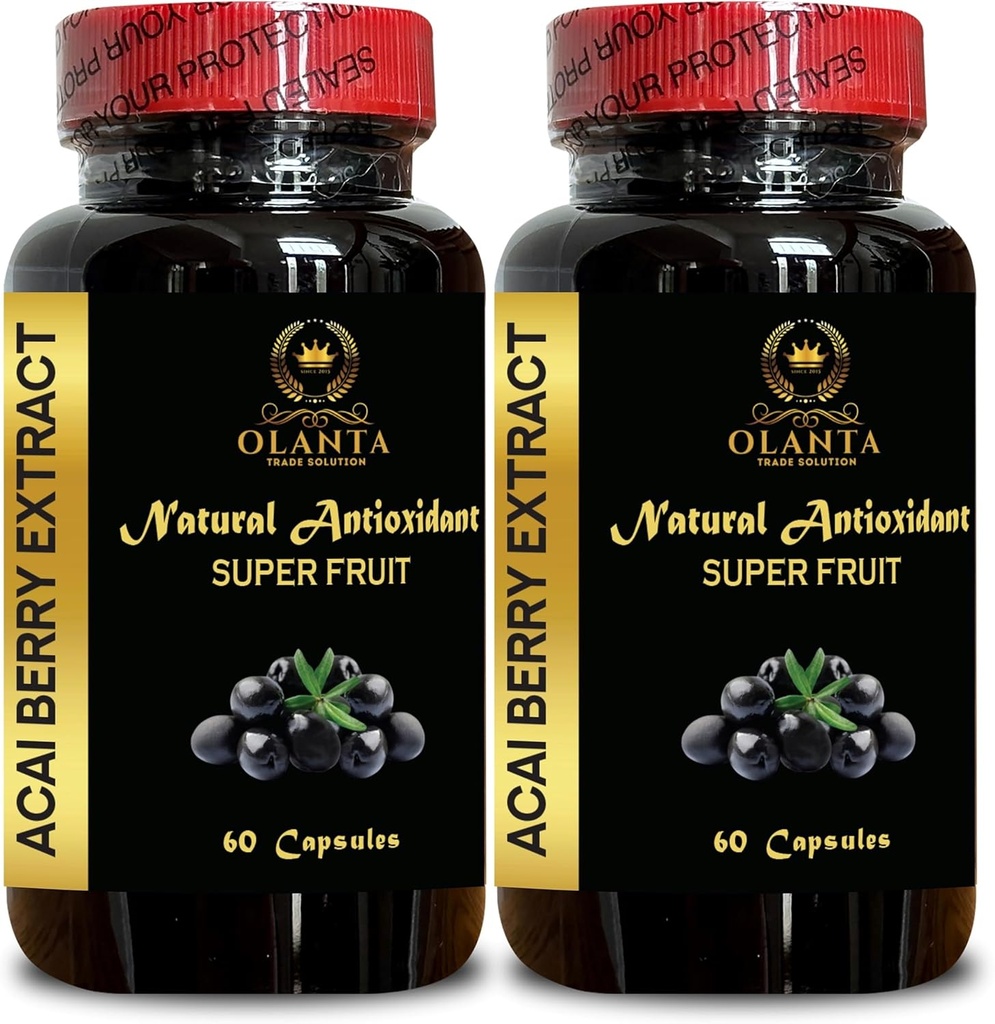 ACAI Berry Extract - acai Berry Diet Capsule, Acai Berries Superfood, Vitamina Water acai Blueberry, acai Berry Fruit Pills - 2 Bottiglie 120 Capsule