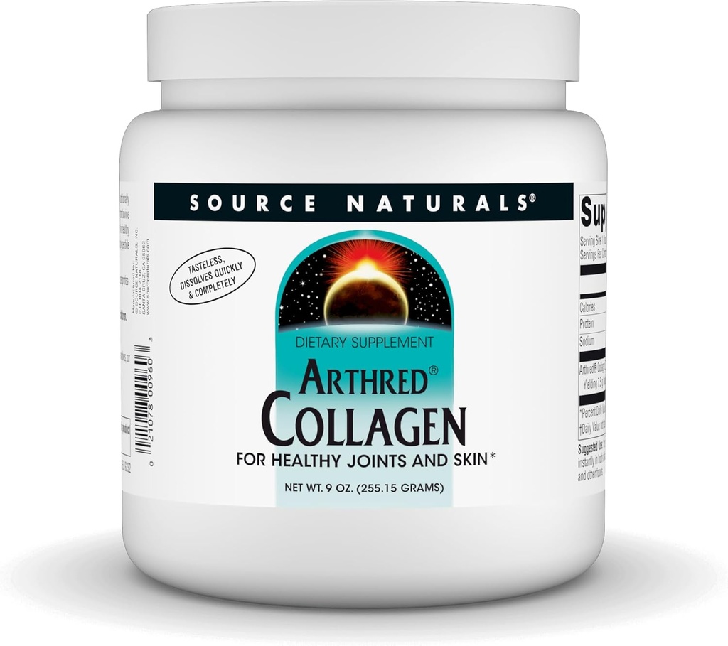 Polvere proteica di collagene artrite di origine naturale - Peptidi idrolizzati non aromatizzati disciolti rapidi - Supporto antiinvecchiamento per la salute di ossa, Joint & Skin - 9 oz (30 Serve)