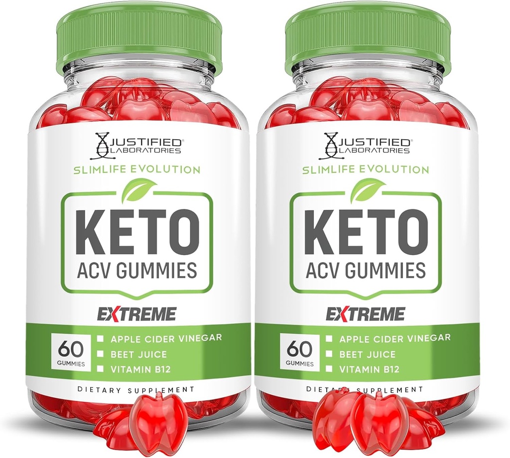 (2 Pack) Slimlife Evolution Céto ACV Gommies Extreme 2000MG Slim Life Evolution Céto Gommies Slimlife Céto Gummy vinaigre de cidre de pomme formulé avec jus de betterave de grenade poudre B12 120 Gommies