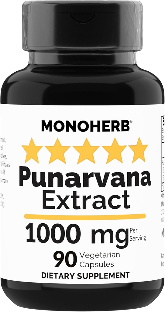 MONOHERB Punarvana 1000 mg - 90 Vegetarische Kapseln - Ayurvedic Punarnava Supplement - Boerhavia Diffusa