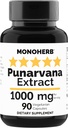 MONOHERB Punarvana 1000 mg - 90 Capsules végétariennes - Supplément de Punarnava ayurvédique - Boerhavia Diffusa