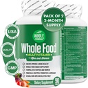 Vollständige Lebensmittel Multivitamin für Männer und Frauen Tägliche Superfood Vitamine Plus Mineralstoffe Verdauungsenzyme, Probiotika und Omegas. Pflanzenbasiertes Multi-Vitamin, nicht GMO (2)