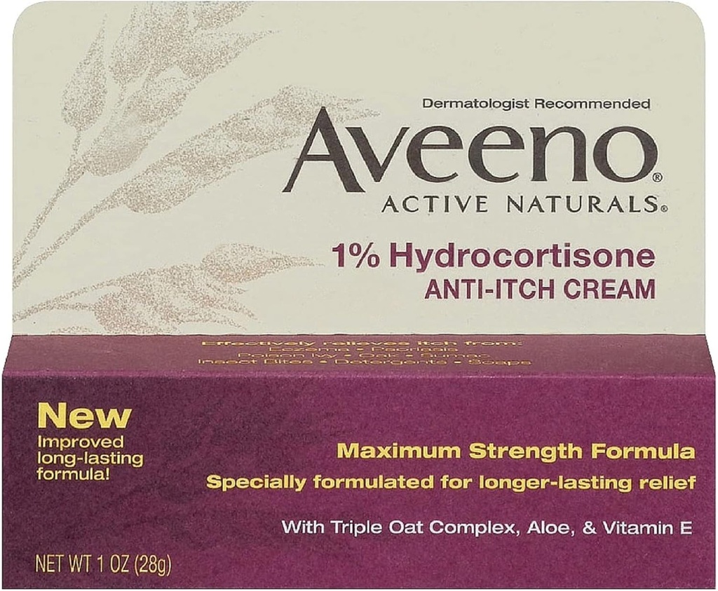 Aveeno 1% Hydrocortisone crème anti-Itch, 1 Oz (paquet de 3)