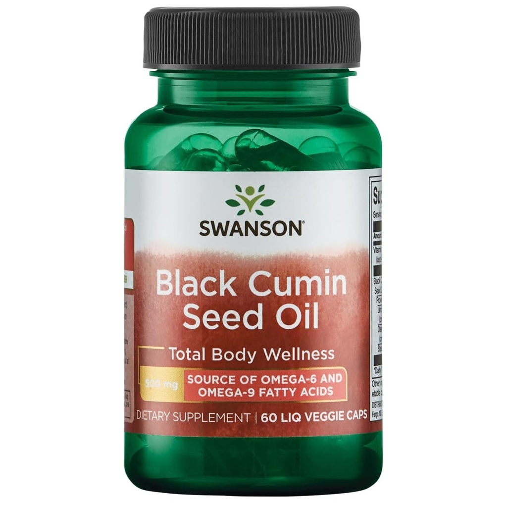 Swanson Black Cumin Seed Oil 500 Milligramme 60 Liq Vegcap
