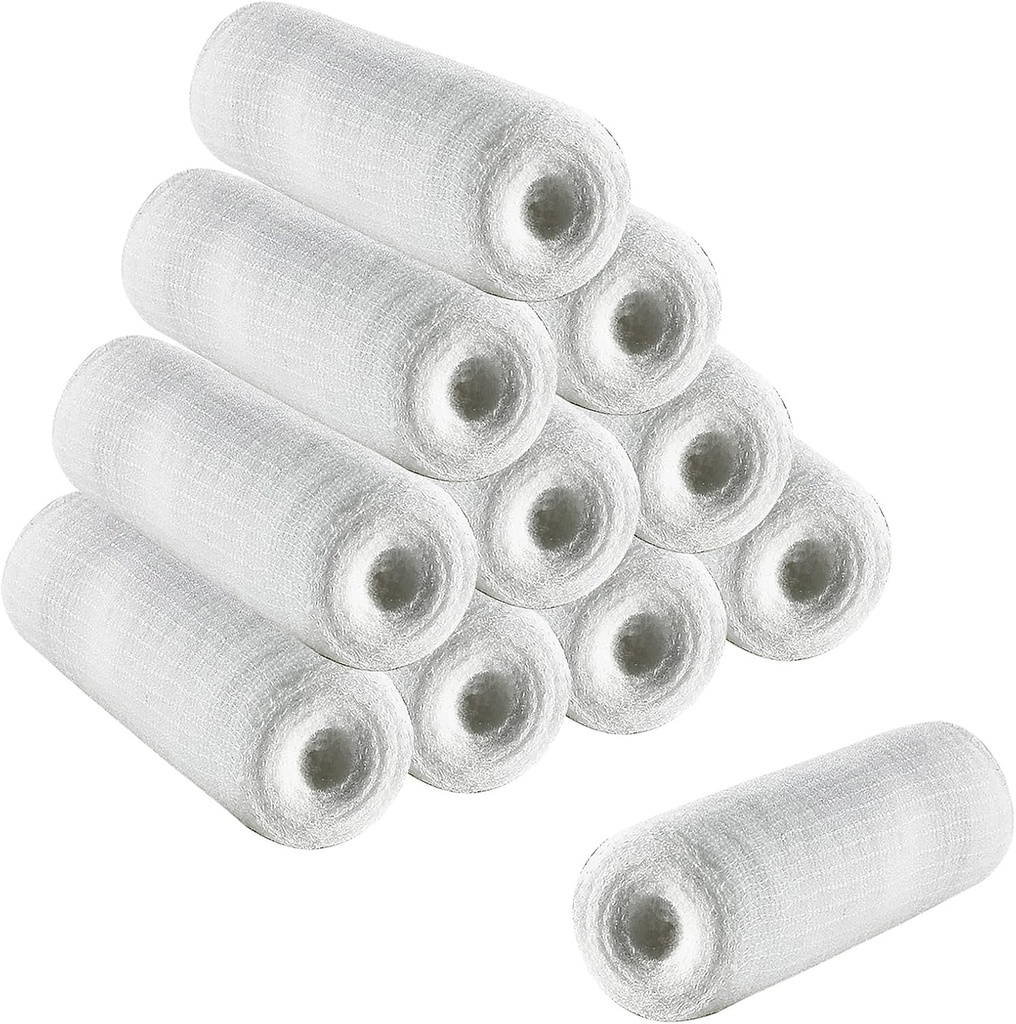 Rouleaux de gaze 12 Pack Bandages Stretch Cotton Mummy Enveloppes pour envelopper les mains Dressing chevilles et genous 6cm x 4m