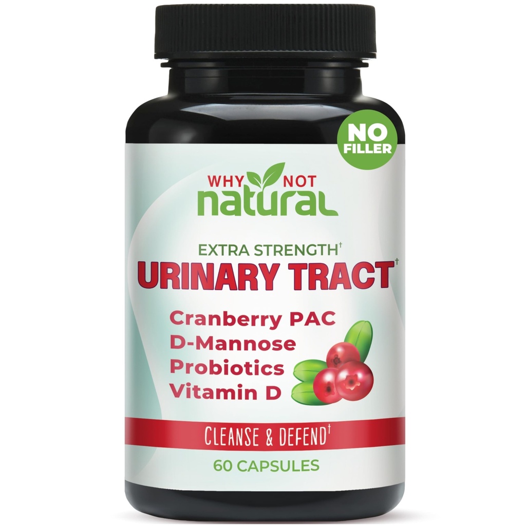 Pourquoi pas les pilules 5-en-1 UTI naturelles avec D Mannose, extrait de Cranberry PAC, probiotiques et vitamine D - Formule de santé urinaire pour les femmes et les hommes