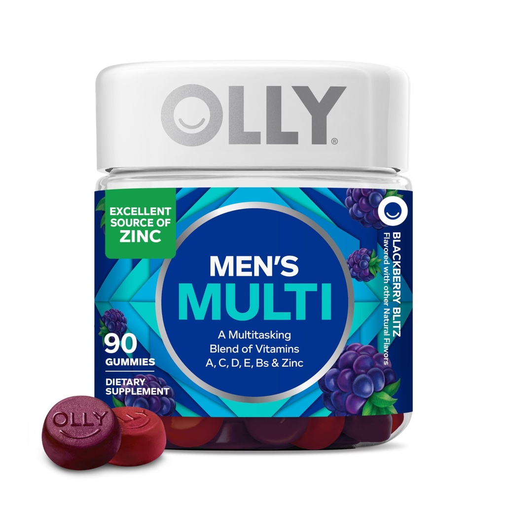 Gummy Multivitaminico di OLLY, Vitamine A, C, D, E, B, Zinco, Sapore di more, 45 giorni di alimentazione - 90 Conte