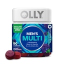 Gummy multivitamines pour hommes, vitamines A, C, D, E, B, zinc, saveur de mûrier, approvisionnement de 45 jours - 90 Comte