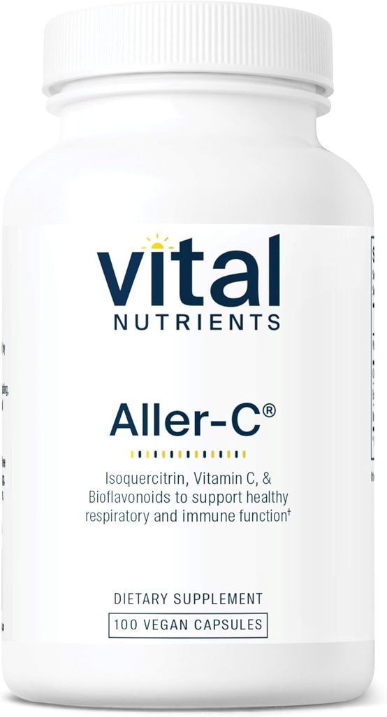 Vital Nährstoffe Aller-C | Vegan Respiratory und Sinus Function Support*s Isoquercitrin, Bromelain, Bioflavonoids, & Vitamin C | Gluten, Dairy, Soy Free Supplement | 100 Kapseln