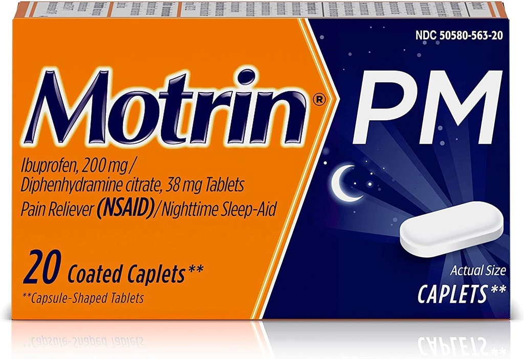 Motrin Motrin Pm Coated Caplets, 20 Caplets (Pack von 3)