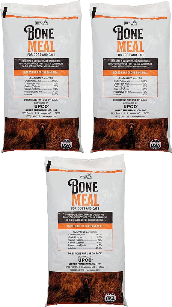 Knochenmehl für Hunde und Katzen 3 Pack insgesamt 3 Pfund von Upco Made in USA