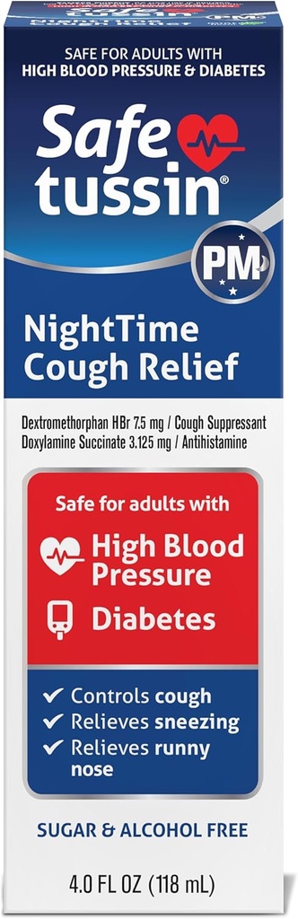 Safetussin PM Nacht Husten Relief Syrup, 4 Unze Flasche