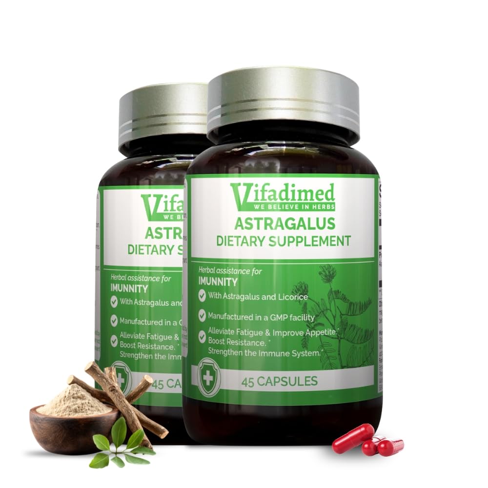 Astragalus - Astragalus Root, HuangQi Capsule, Huang Qi Liu Yi Tang,Chinesische Kräuter, Immunität, Verdauung. Körperfett, Geschmeidigkeit, Blutmangel- 2 Boxen