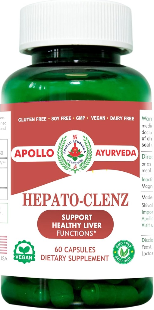 Natural Liver Cleanse and Detox Supplement Made with Organic Kali Haldi (Berberis aristata) Turmeric(Curcumin) und Black Pepper | 60 Veg Capsules | Made in USA - Hepato-Clenz