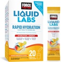 Force Factor Liquid Labs Elektrolyte Pulver-Packets – Mango Margarita – Energie Hydration Packets, um Elektrolytwasser mit 5 essentiellen Elektrolyten, Vitaminen, Mineralien & Antioxidantien, 20 Stick Packs zu machen