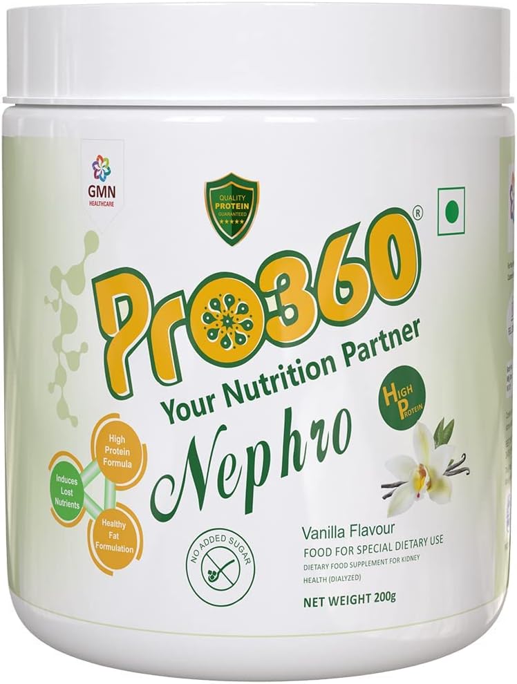 Nepeta Nephro Protein Dialyse Pflege Nahrungsergänzungsmittel Pulver L-Carnitin für Nierengesundheit – Kein Zucker, Vanille Geschmack 200g