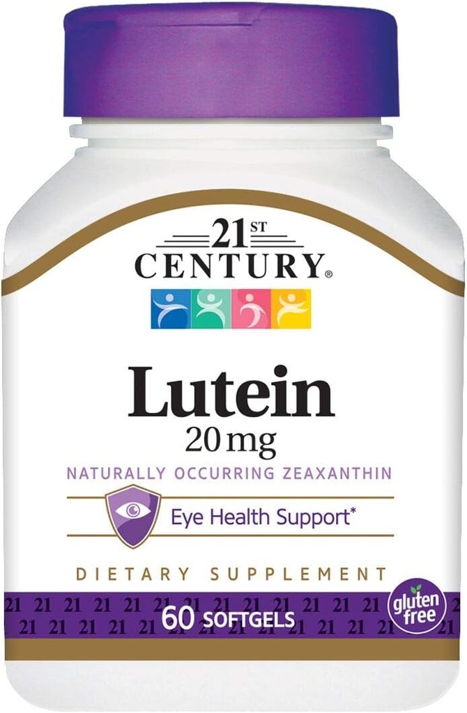 21st Century Lutein 20 mg Softgels - 60 ct, Packung von 3