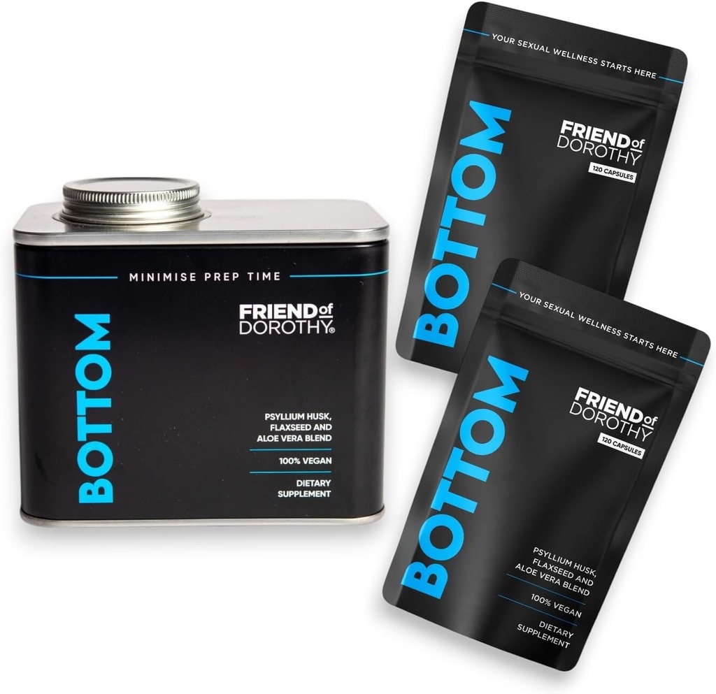 Prep-Ready Bundle – 2 × Bottom 120 Fibre Capsules (240 Total) mit nachfüllbarer Pillen-Organisatorkanne – unterstützt Verdauungsgesundheit, Regelmäßigkeit, Herz- und Gewichtsmanagement