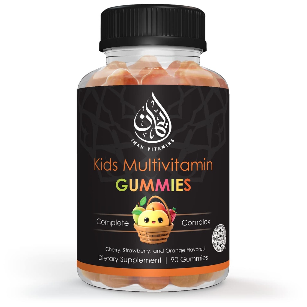 Enfants halal Multivitamine Gummies de vitamine C, D, Zinc, A, E, B6, B12, Biotine, Folate, Inositol