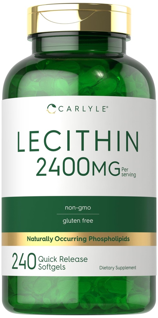 Carlyle Lécithine Supplement: 2400mg: 240 Capsules de softgel avec Phospholipide naturellement actif