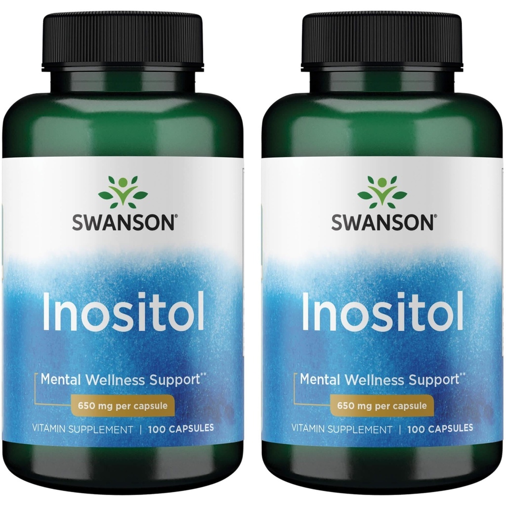 Swanson Inositol 650 Milligramme 100 Kapseln (2 Packung)