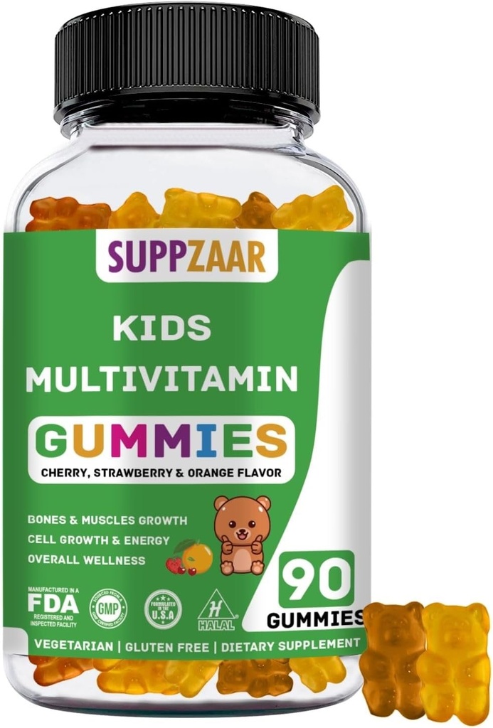 Vitamine per bambini | 45-90 giorni Bambini Multivitaminici | Vitamine gommose con vegetariano, non OGM & Gluten Ingredienti gratuiti | Multivitaminico per bambini | Vitamine per bambini | Vitamine per bambini | 90 Ct