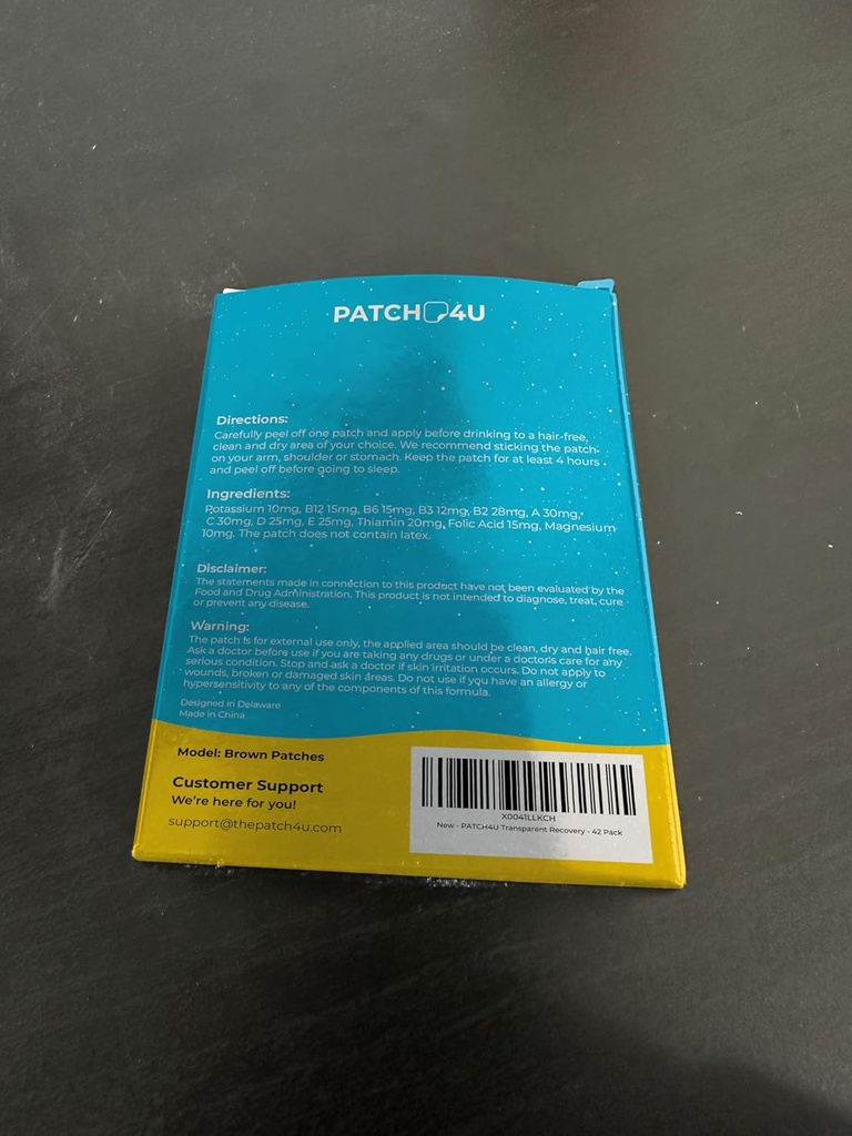 Patch di recupero del partito 42 Pack - Sveglia rinfrescato ed energizzato con il nostro Patch di ingredienti naturali al 100% - Skin-Friendly & Impermeabile - Applicare prima di bere - Formula di mattina migliorata