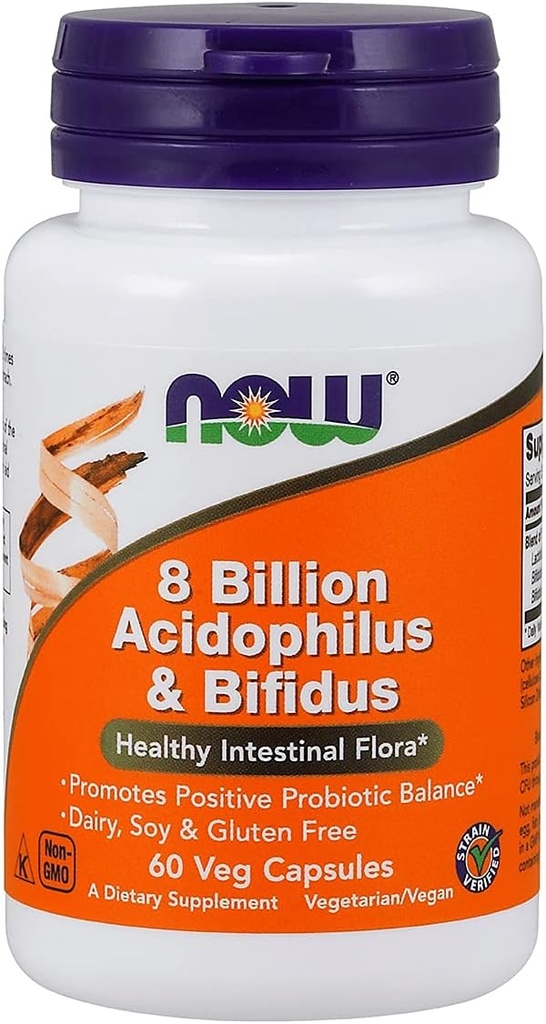 MAINTENANT Aliments Acidophilus & Bifidus 8 milliards VCaps, 60 ct