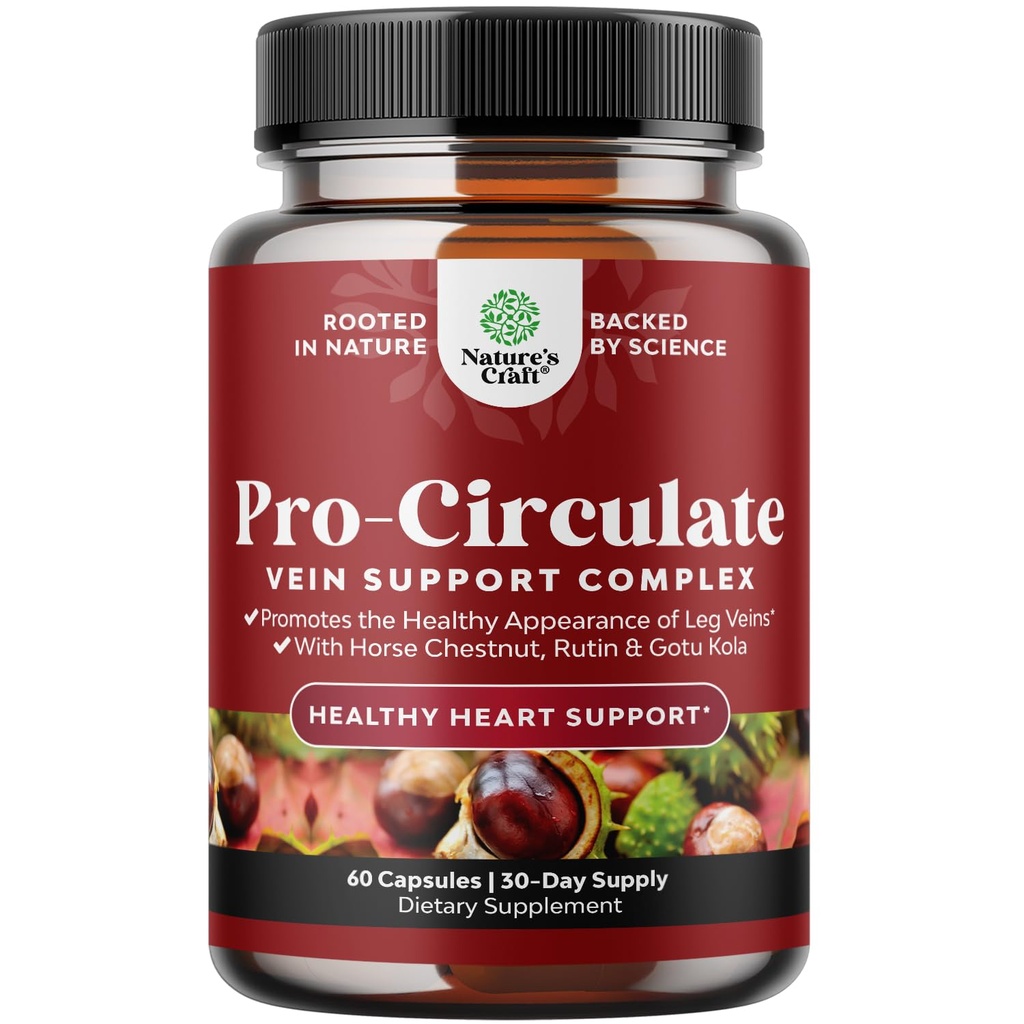 Vein-Unterstützung Ergänzungen Bein und Venen - Vollkörper-Umwälzung Ergänzung für Spider & Varicose Venen und verbesserten Fluss mit Pferd Chestnut Extrakt & Flavonoids - Vegan Nicht-GMO Mini Caps (1 Monat)