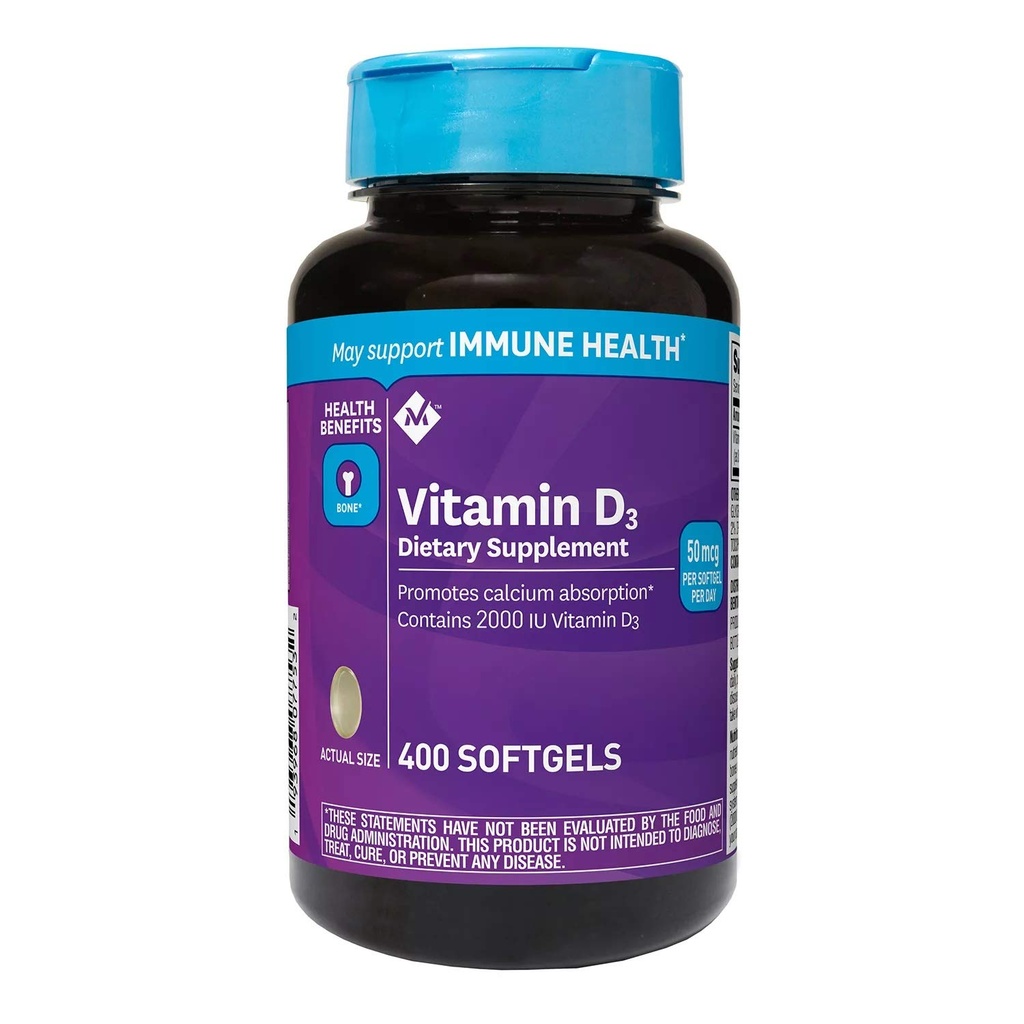 Mark de membre Vitamine D3 50 mcg (2000 UI) Supplément alimentaire (400 ct.)