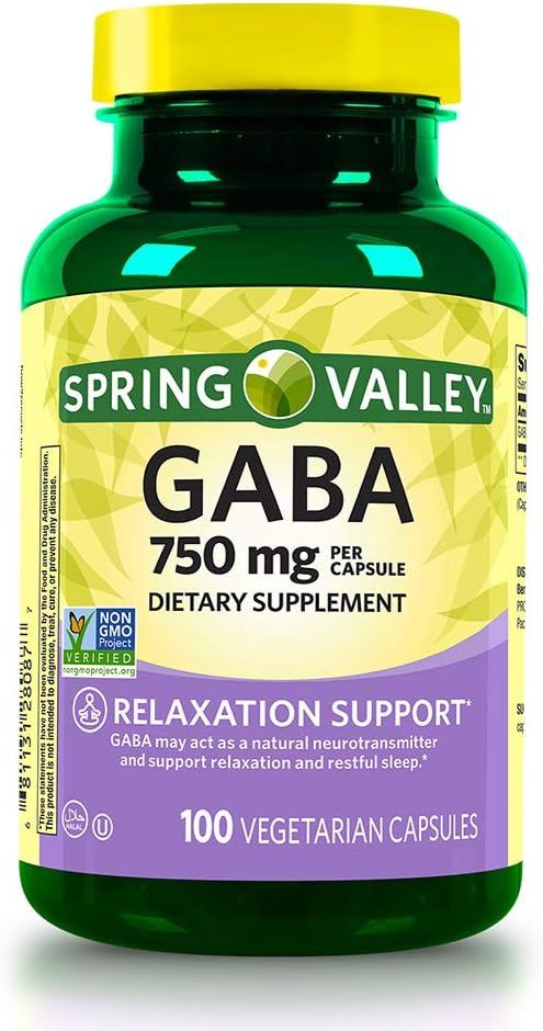 Spring Valley Gaba 750 mg supporto di rilassamento, 100 capsule