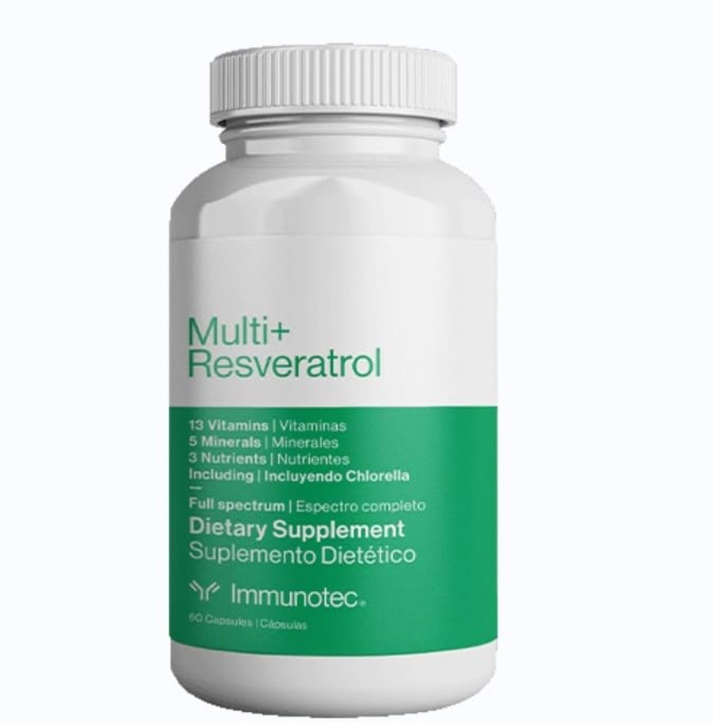 Immunotec - Multi+ Resveratrol - Full Spectrum Nahrungsergänzung - 13 Vitamine, 5 Mineralien, 3 Nährstoffe mit Chlorella