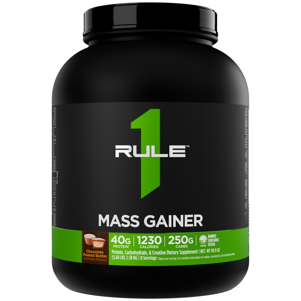 Regel 1 Masse Gainer - High-Calorie Weight Gain Formel mit 1.220+ Kalorien, 250g+ Complex Carb Blend, 40g All-Whey Protein Per Serving (8 Servierungen, Schokoladen-Peanut Butter)