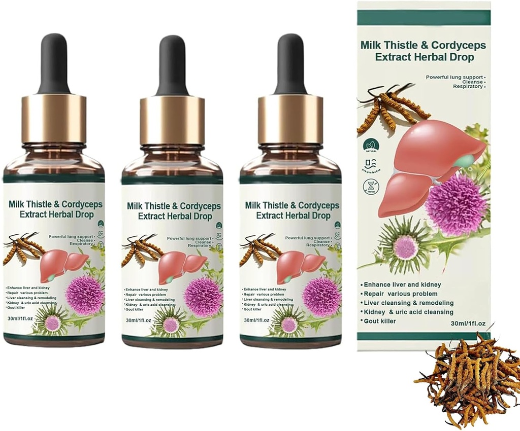 Cordyceps Sinensis Extract - Lung Clearing Drops - Clean & Breathe,Promotes Self-Cleaning of The Lungs, Lung Cleansing Herbal Drops