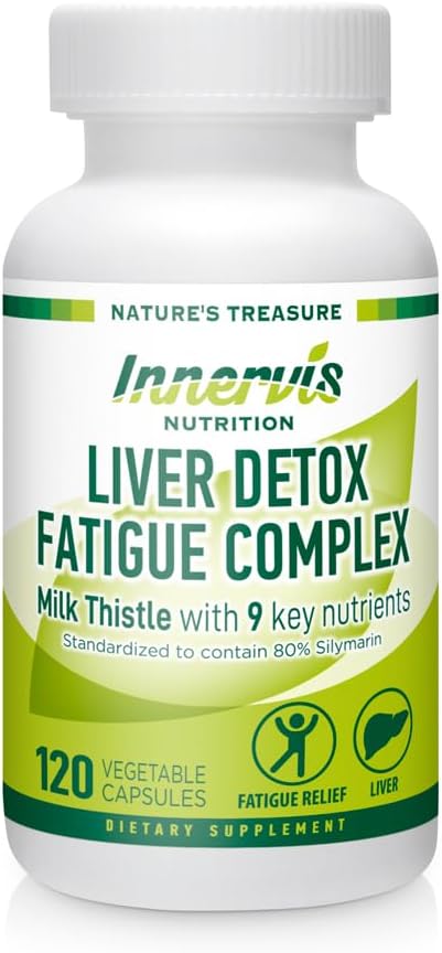 Détox du foie et soutien énergétique – Thistle de lait + 9 ingrédients clés, métabolisme et santé du foie, 120 capsules de Veg