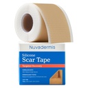 NUVADERMIS Silikon Narbenband für Chirurgische Narben - 120" x 1,5" Roll - Medizinische Grad Narbenband für Falten, Chirurgische Narben, Keloid Narben und hypertrophe Narben - Wiederverwendbare Narbenrollen - 1 Packung