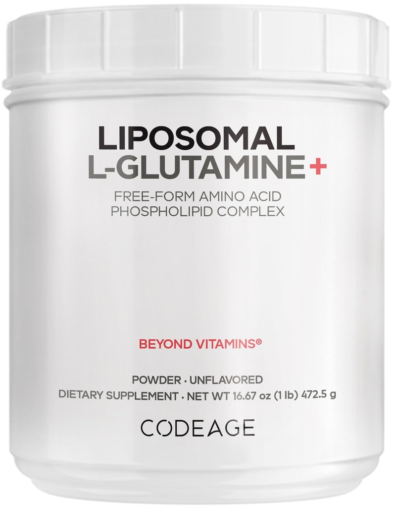 Kodierung Liposomales L-Glutaminpulver - hochkarätiges L-Glutamin 5.000 mg pro Servierung - 3-Monats-Versorgung - Liposomale Lieferung, freiformige Aminosäure, ungeflammter Glutamin - Non-GMO Gluten-Free - 16.67 oz