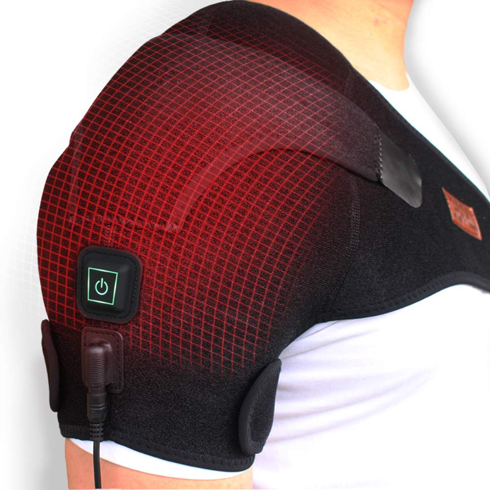 CREATRILL Enveloppe d'épaule chauffée, 3 réglages de chaleur, plaque chauffante support Brace pour rotateur Cuff, Capsule articulaire et biceps blessure au Tendon, épaule congelée, dislocation de l'épaule ou des muscles
