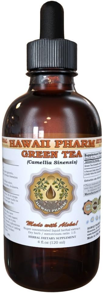 HawaiiPharm Green Tea Liquid Extract, Green Tea (Camellia Sinensis) Leaf Powder Tincture Supplement 2 oz