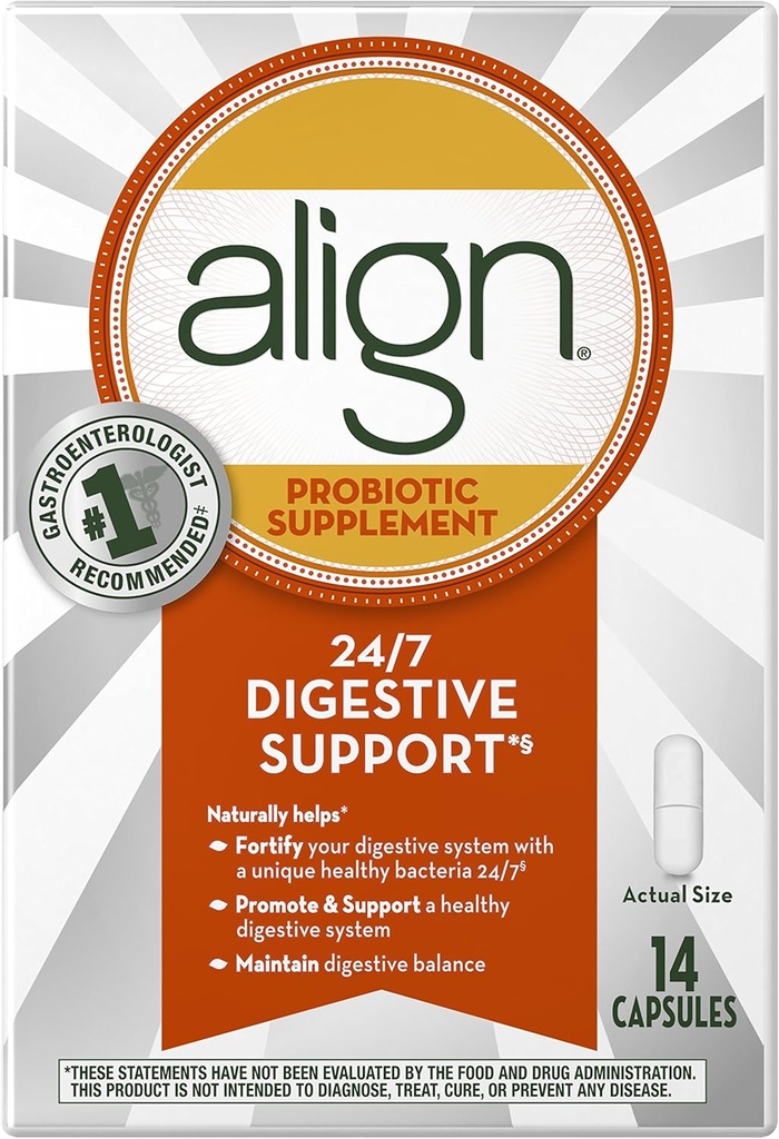 Allineare il supplemento probiotico giornaliero, supplemento di probiotici, 14 capsule