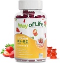 Vitamin D3 5000 IU (125 mcg) + K2 (MK-7) 100 mcg Sugar-Free Gummie, Erdbeere - 120 zählen, Knochen und Herzgesundheit für Erwachsene, Muskel Funtion, Pektin, Tasty, Chewy, Non-GMO, Gluten-Free, Gelatin-Free