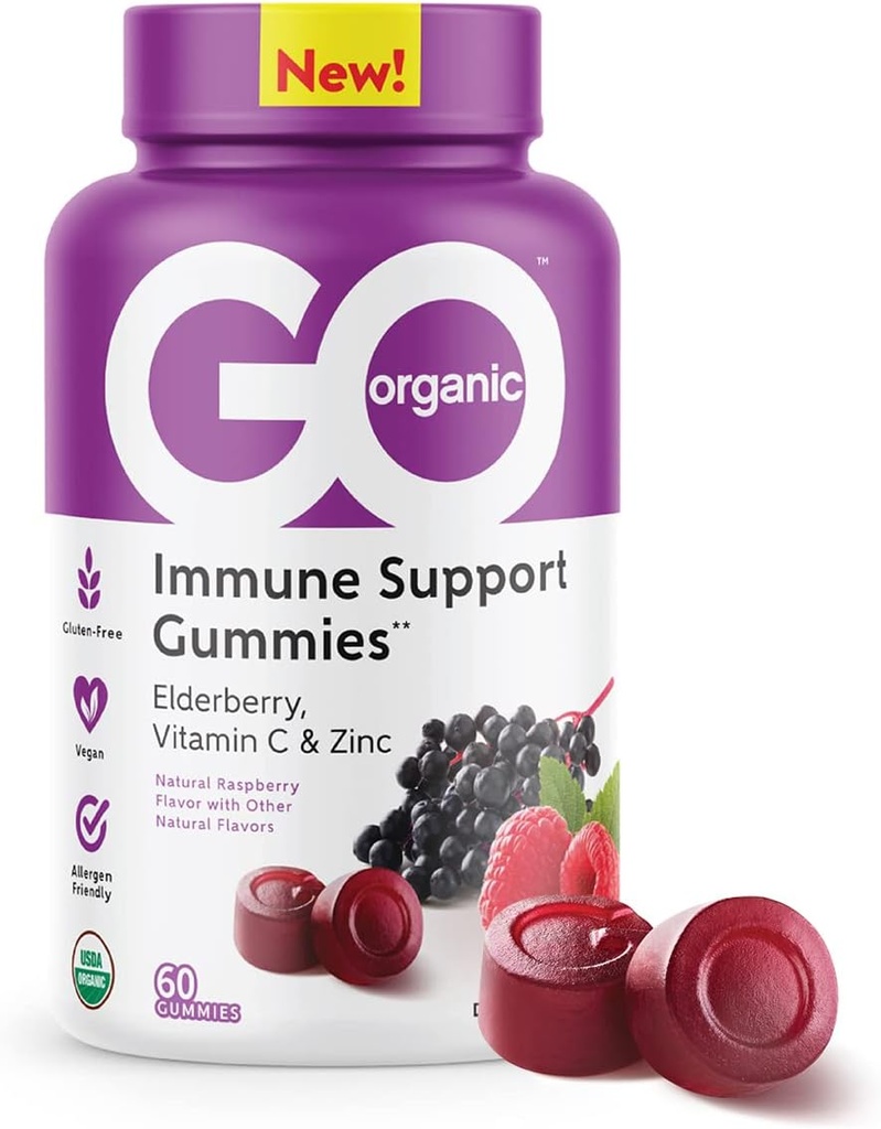 GO ORGANIC Nahrungsergänzungsmittel für Immune | 60 Count | Elderberry Immunität