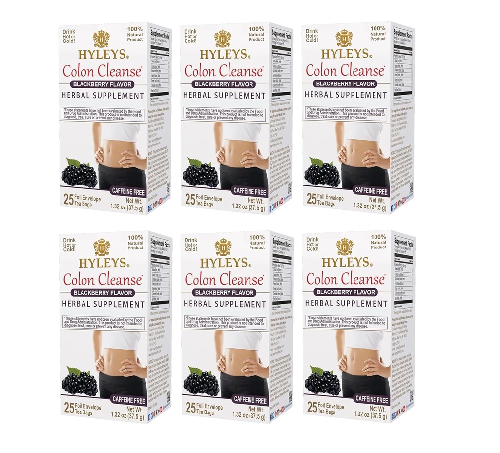 Hyleys Colon Cleanse Tea Blackberry Flavor (6 Pack - 150 Teebeutel insgesamt)
