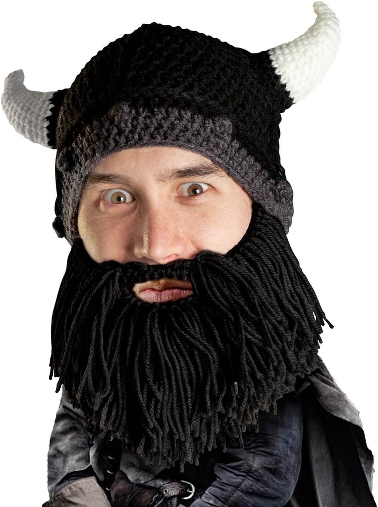 Beard Head Viking Looter - Casco originale in maglia e cuscinetto nero rimovibile