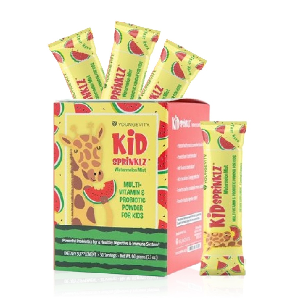 Youngevity Kidsprinklz Watermelon Polvere multivitaminica - Bambini Multivitamin & Toddler Multivitamin - Vitamine, Minerali e Probiotici - 30 Serve